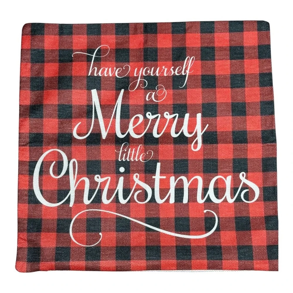 Red Buffalo Plaid Christmas Throw Pillow Cover‎ Holiday Decorations 17x17